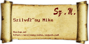 Szilvásy Mike névjegykártya